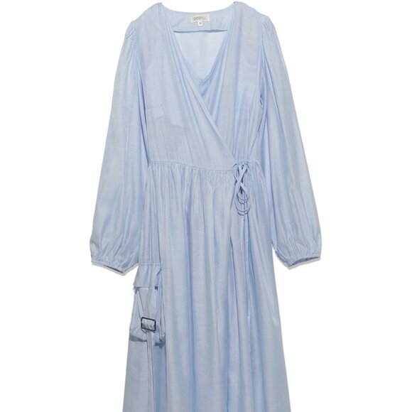 Ghospell Kenna Cargo Wrap Dress Blue x Free People MED like new 🪻 - Picture 5 of 8